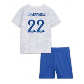 Frankrig Theo Hernandez #22 Udebanesæt Børn VM 2022 Kort ærmer (+ korte bukser)